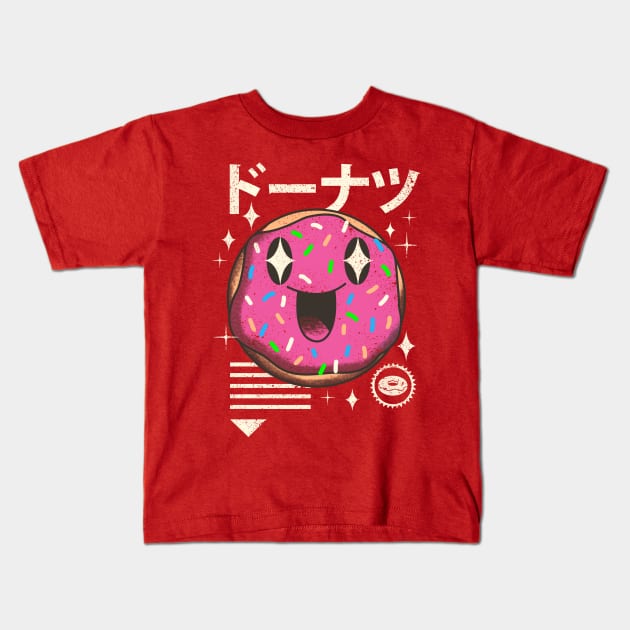 Kawaii Donut Kids T-Shirt by Vincent Trinidad Art